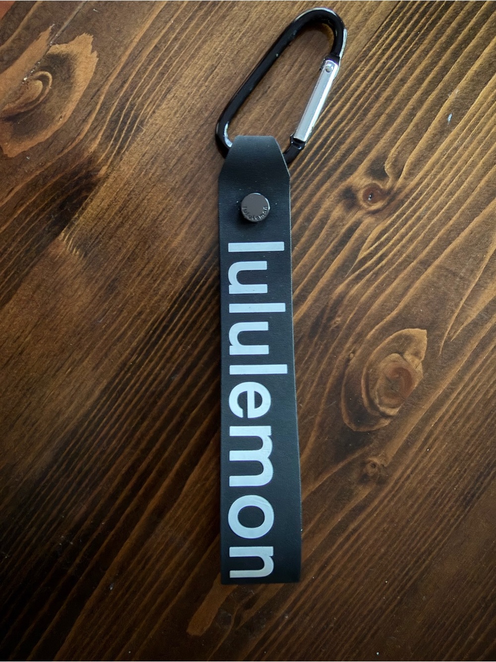 lululemon athletica Black Keychain Strap with White Logo